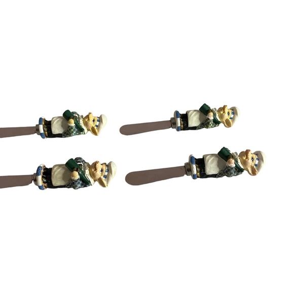 Department 56 Pig Chef Cheese Spreader Green Butter Knives Set of 4 Table Decor - Picture 8 of 16